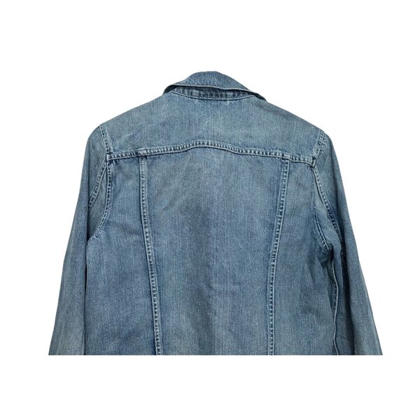 AYR Ride or Fly Denim Jacket Womens Medium Blue Cotton Casual Trucker Oversized - Picture 13 of 16